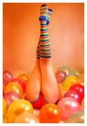 Balloons repost girls in stripped socks