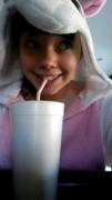 Sometimes daddy lets me be a unicorn and makes me pink slushies for breakfast