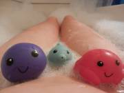 Having fun at bath time!