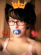 Piggie tails and my new favorite paci &lt;3