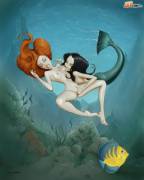 Ariel and a mermaid friend