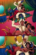 Aladdin gives Jasmine a spanking (tijuanabiblescholar)