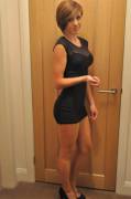 Ready to head out in a little black dress
