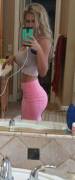 Tight pink skirt