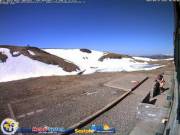 Hot skycam on italian mountain hut