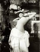 Alphonse Mucha, Model posing in Mucha’s studio, Rue du Val de Grace, Paris (1902-1903)