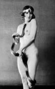 Emil Hoppe photo of Miss Diana Verne dancer with snake 1922-LPM