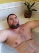 Relaxing in the tub