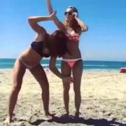 Here's a sexy way to stay in shape on the beach [gif]