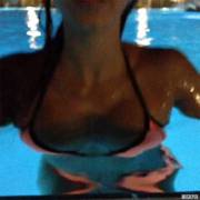 Ashley Sky bikini cleavage