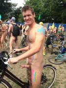 Naked bike ride boner
