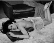 Tracy Reed sticking up her beautiful feet, 1964