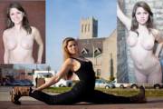 Yoga teacher in the nude