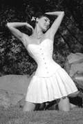 Dayna in a skirted corset