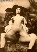 Pushing Her Buttons. Circa late 1800s France (?) from the Deltaofvenus.com archives