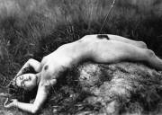 Nude in grass, 1920s by Gerhard Riebicke