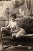 Vintage Nude On Couch, Late 1800s (France? Not sure of that inscription)