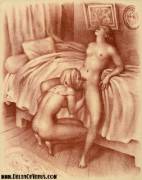 Antique Erotic Art by Suzanne Ballivet - Lust In The Convent