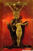 Continuing Today's Religious Theme, Hows About Some... SATAN?! Felicien Rops, Belgium 1870s.