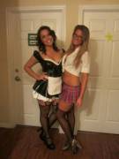 Schoolgirl and a Maid on Halloween