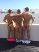 3 Naked Hunks on the Roof