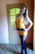 Tight yellow dress