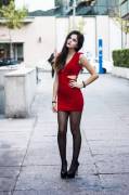 Hot red dress