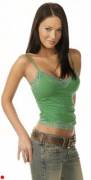 Lacey green tank top.