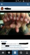 Tattooed strip club address on her hands -WTF?