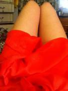 Red silky robe (f)rom Victoria Secret