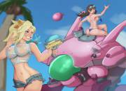 Mercy &amp; D. Va have a water fight (markydaysaid) [Overwatch]