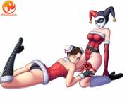 Chun-Li and Harley Quinn celebrating Christmas together [reit]