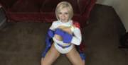 Power Girl getting her tits out [Cosplay]
