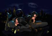 Catwoman and Batman, 69ing on a quiet night (ElenaDarkBerry)