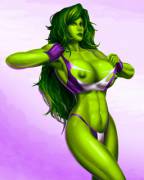 She-Hulk ripping off her top (svoidist)