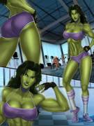 She-Hulk at the gym (SunsetRiders7)