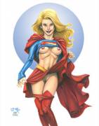 Supergirl proving that underwear isn't a Kryptonian custom (TCatt)