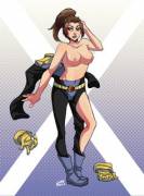 Kitty Pryde phasing out of her uniform (nopeavi)
