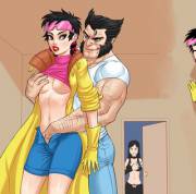 X-23 walks in on Jubilee and Wolverine; seems a bit upset (Flick)