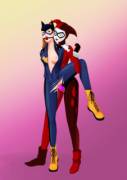 Harley Quinn having her way with Batgirl (CatWithBenefish)