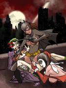 Batgirl takes her revenge on the Joker and Harley Quinn (japes)