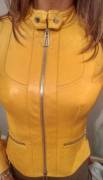 Re-post of me zipped up in yellow leather, title had to be changed to protect the not so innocent [f]