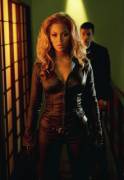 Beyonce's curves in a leather catsuit