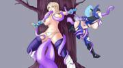 Crystal Maiden and Luna getting tentaclefucked, by BlindWildcat