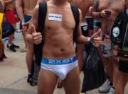 Today was National Underwear Day in Times Square, I jumped in there and stripped