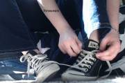 Taking off my converse after a long day at school! ;)