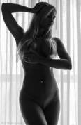 Jenni Czech by RSY Photography [OC, B/W, Silhouette, Portrait, Blond, Perfect 10, Trimmed, Stunning]