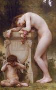 "Elegy" by William-Adolphe Bouguereau [Academic Nude, Oil, Outdoors]