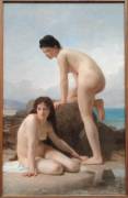 The Bathers, 1884, by William-Adolphe Bouguereau [Brunettes, Pale skin, Outdoors]