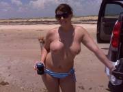 Big tits topless